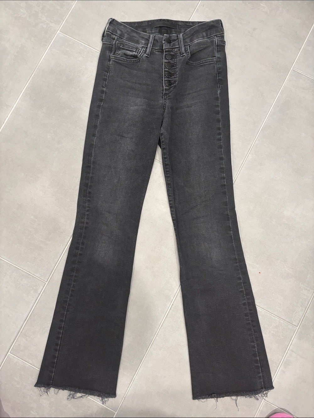 Joe's Jeans: High Rise Honey Curvy BootCut Button Fly black Denim Size W25